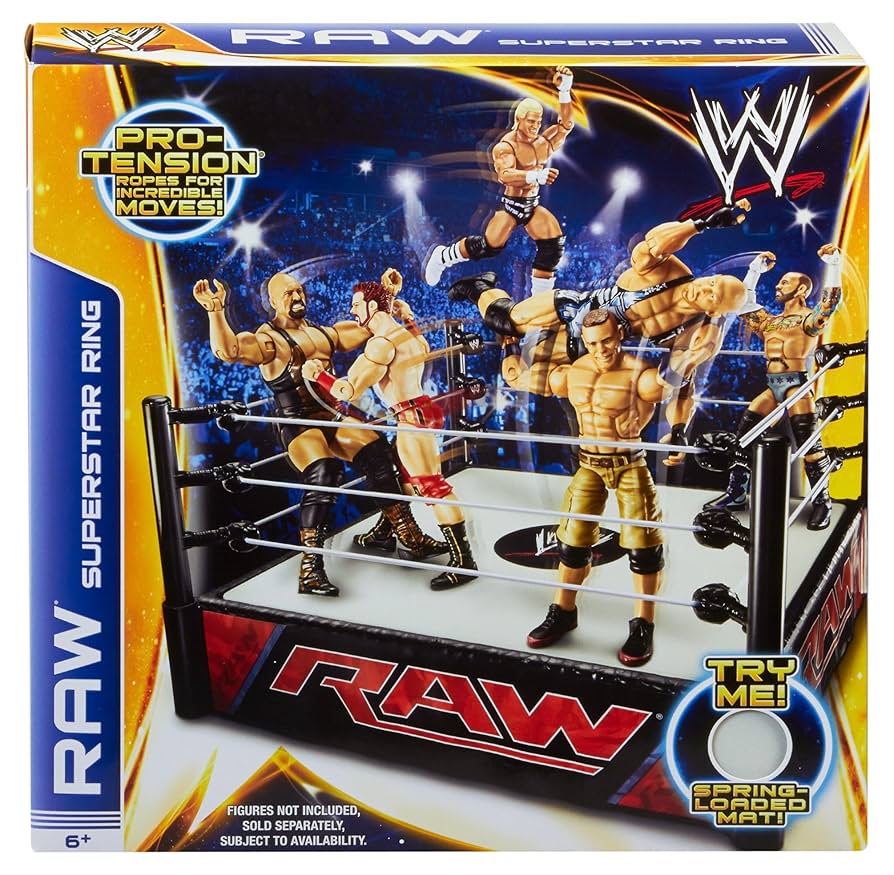 WWE フィギュアセット RAWリング付き Amazon.co.jp: Mattel WWE ナックルクランチャープレイセット